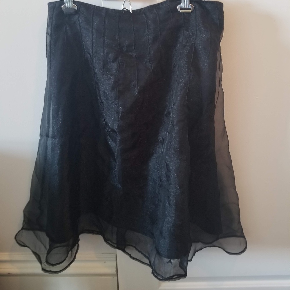Amanda Laird Cherry Semi Sheer Pleated Skirt
